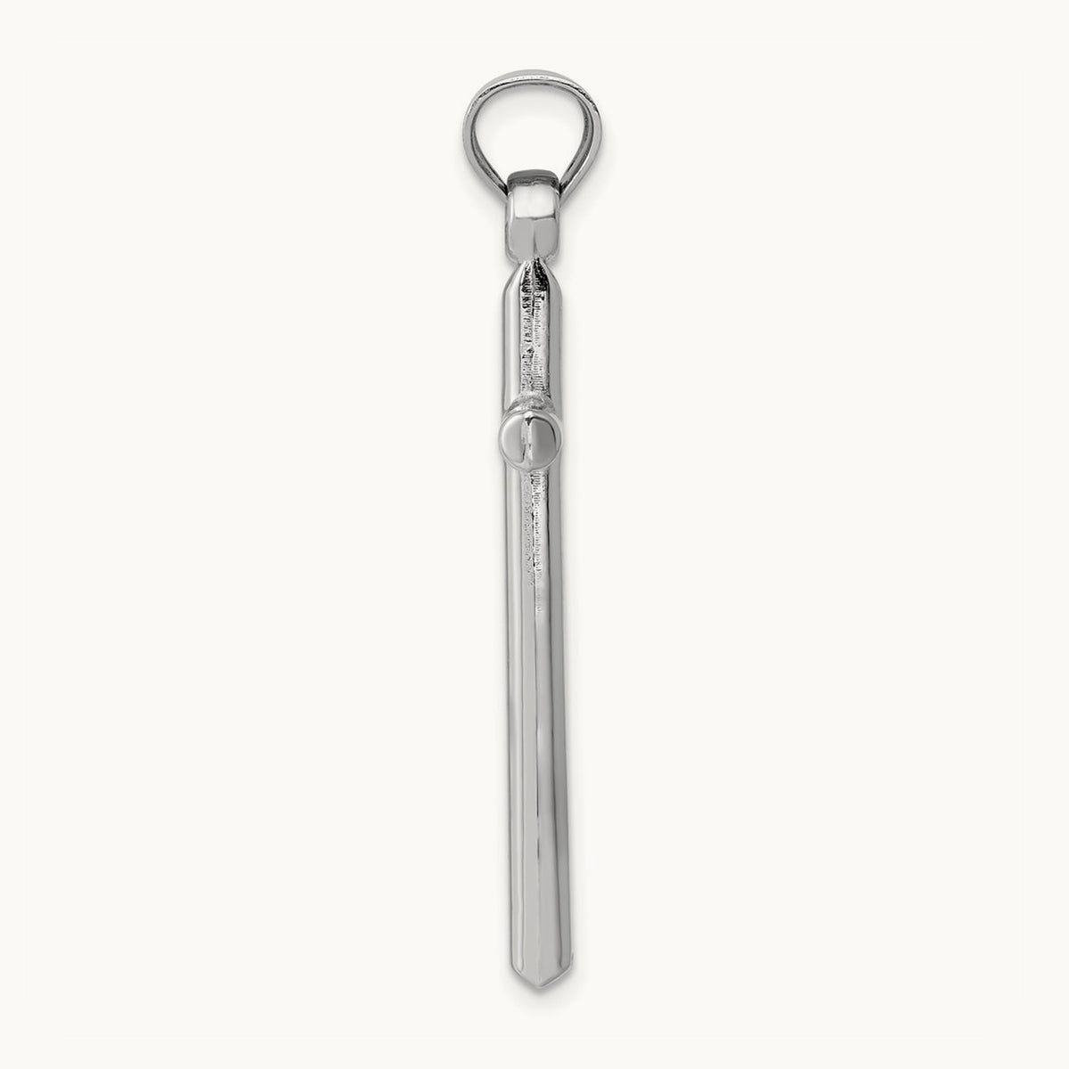 Hollow Cross Pendant, 14K White Gold