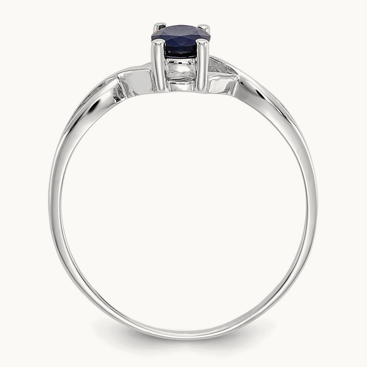 Sapphire Birthstone Ring, 14K White Gold