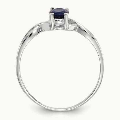 Sapphire Birthstone Ring, 14K White Gold