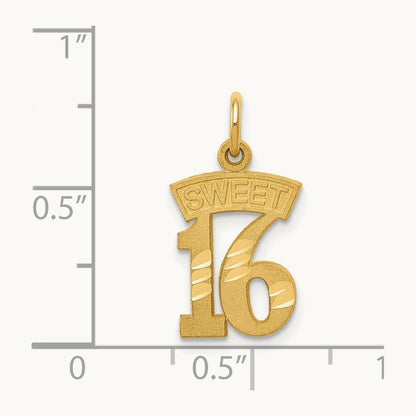 SWEET 16 Charm — 14K Yellow Gold
