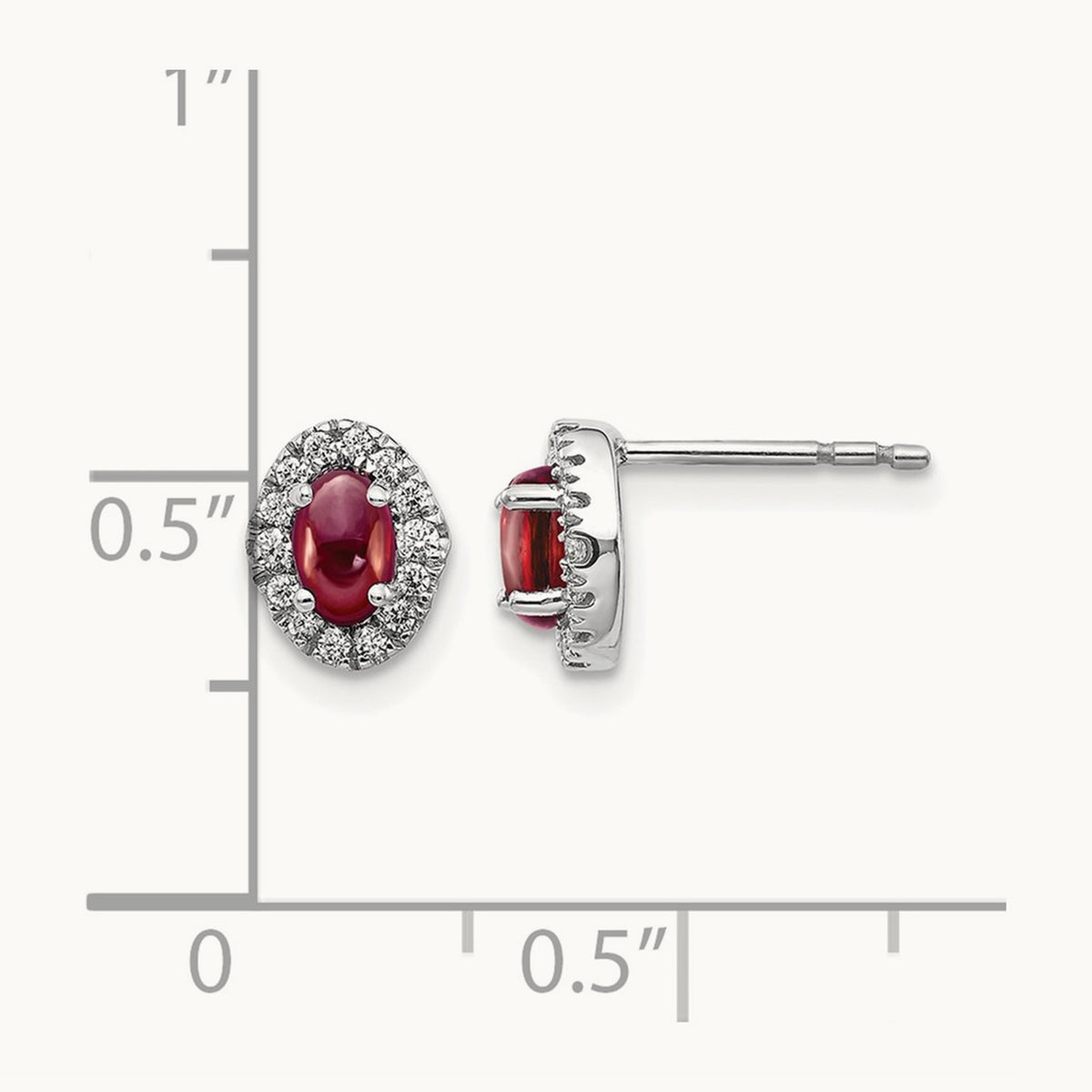 Diamond and Cabochon Garnet Earrings — photo set