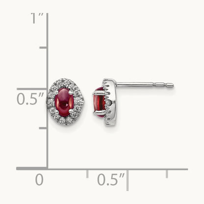 Diamond and Cabochon Garnet Earrings — photo set