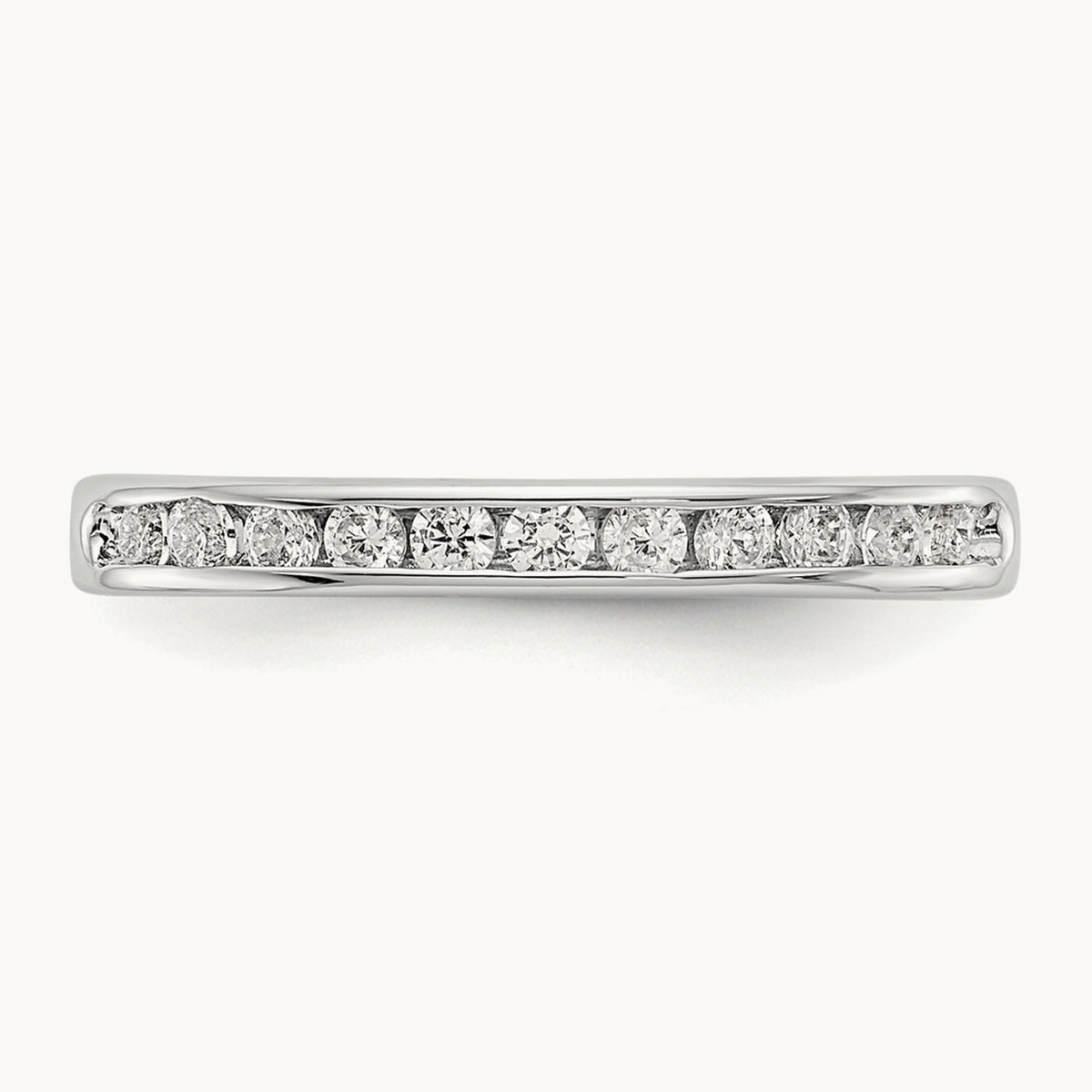 11-Stone Diamond Channel Band, 14K White Gold
