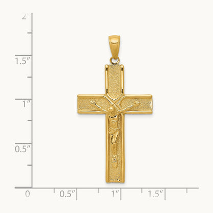 Satin Finish Crucifix Pendant, 14K