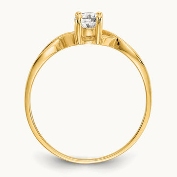 Topaz Birthstone Ring, 14K White