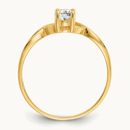 Topaz Birthstone Ring, 14K White