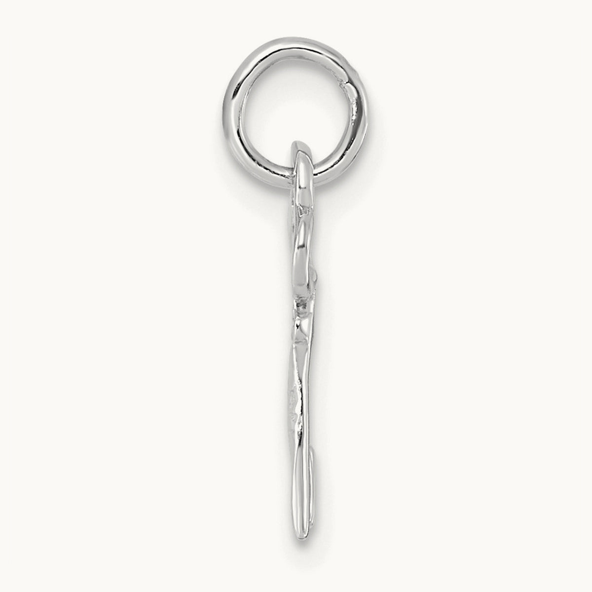 Key Initial Charm — 14K White Gold, M