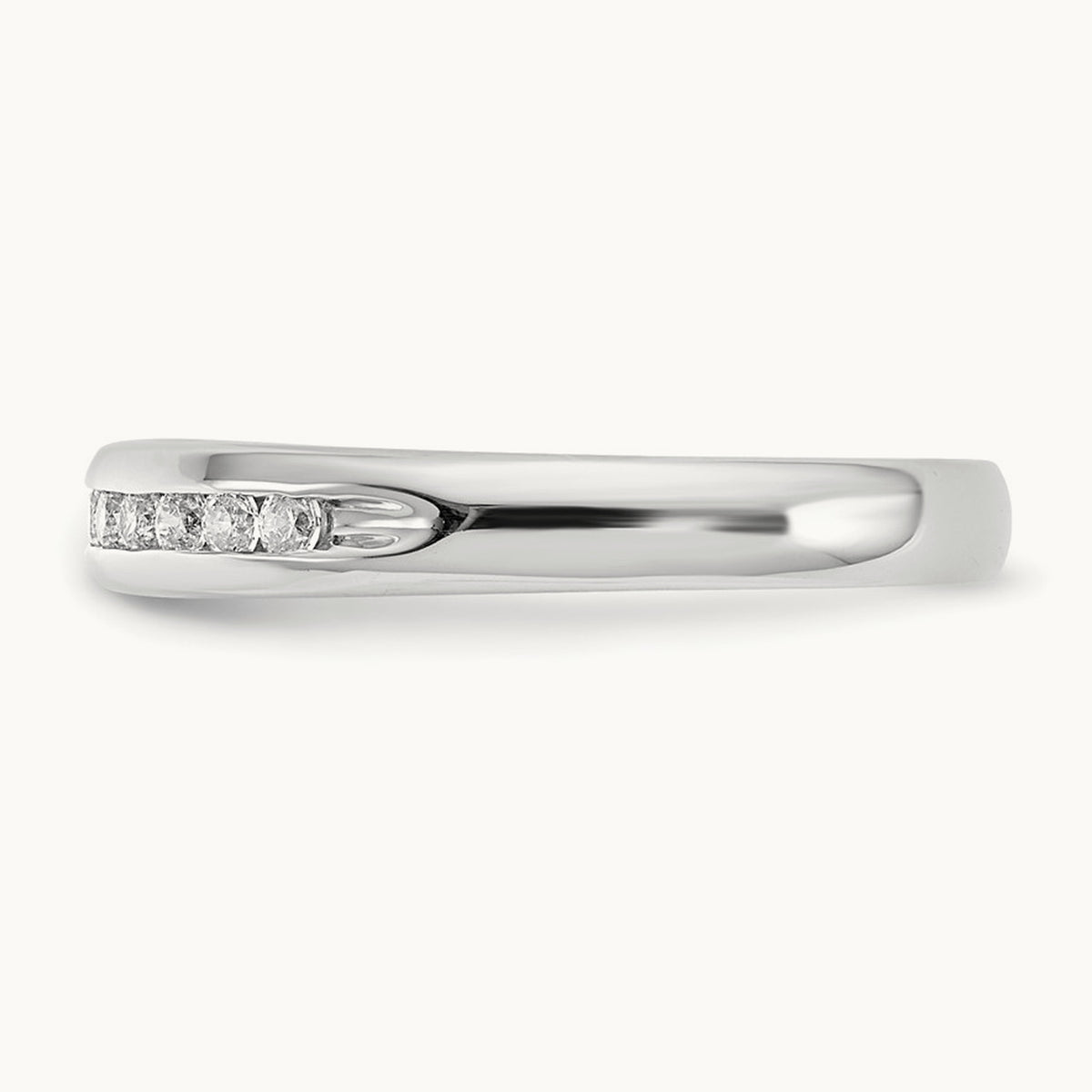 11-Stone Diamond Channel Band, 14K White Gold