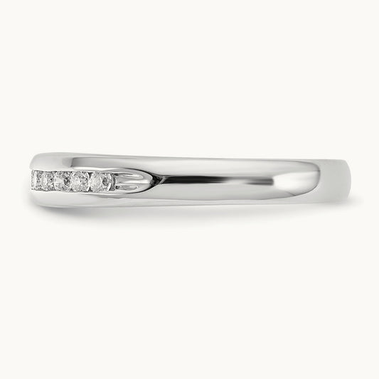 11-Stone Diamond Channel Band, 14K White Gold