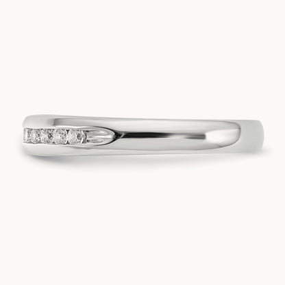 11-Stone Diamond Channel Band, 14K White Gold