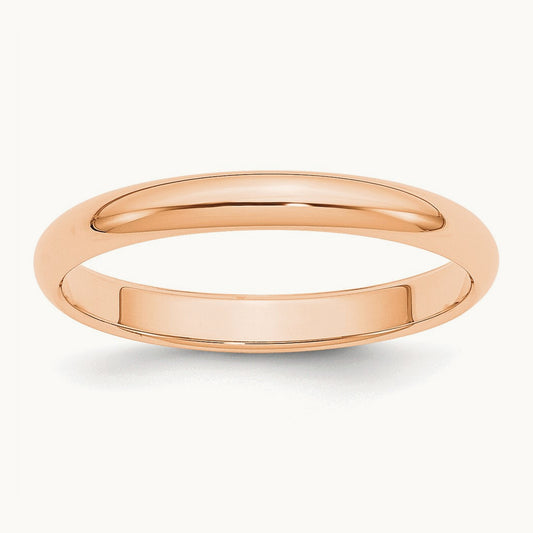 Half Round Band, 3mm, 10K Rose Gold
