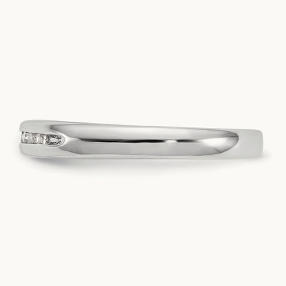 7-Stone Diamond Channel Band, 14K White Gold