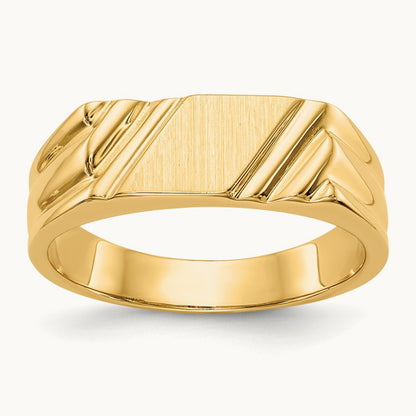 12.0 x Open Back Signet Ring, 6.0mm, 14K
