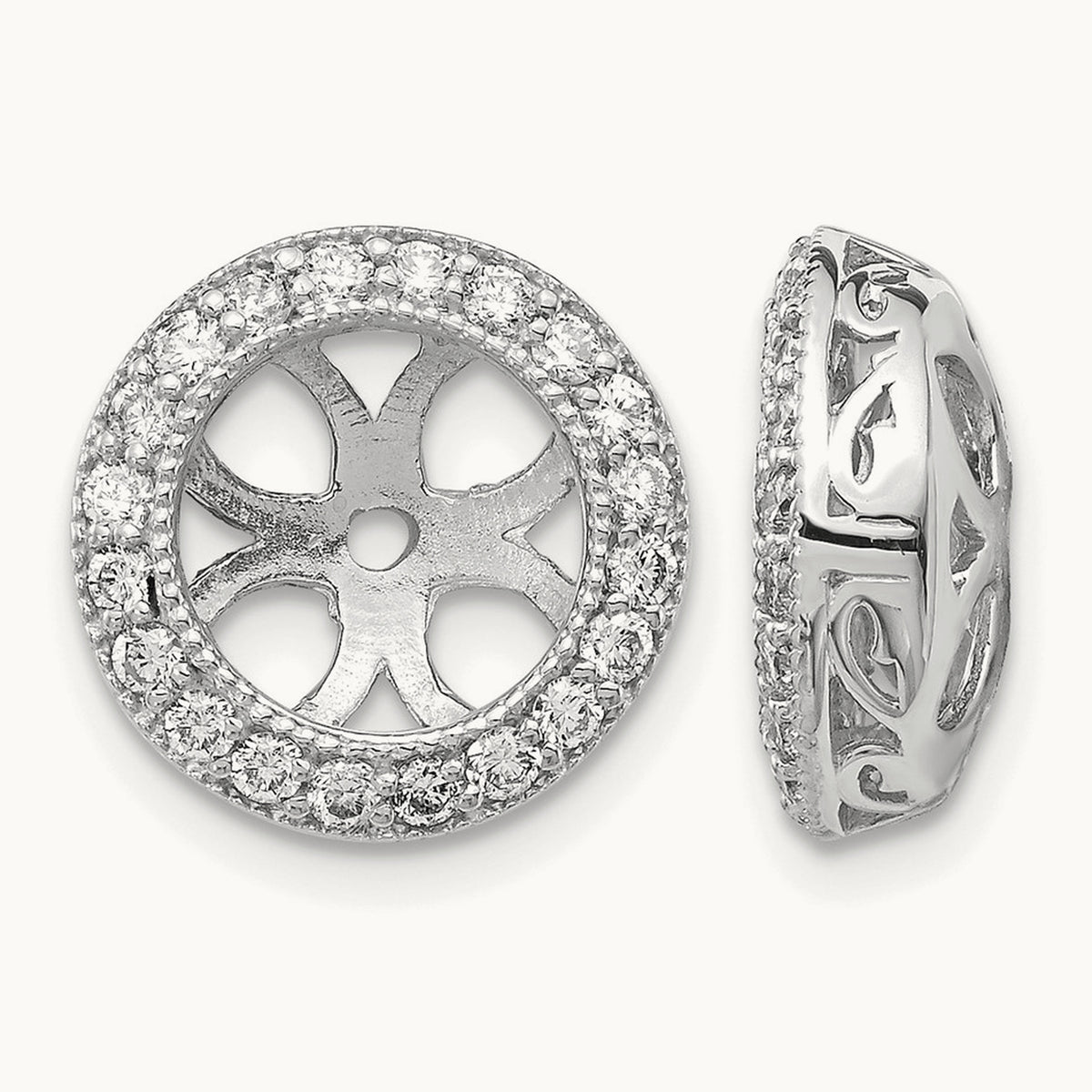 VS Diamond Earring Jacket, 14K White Gold