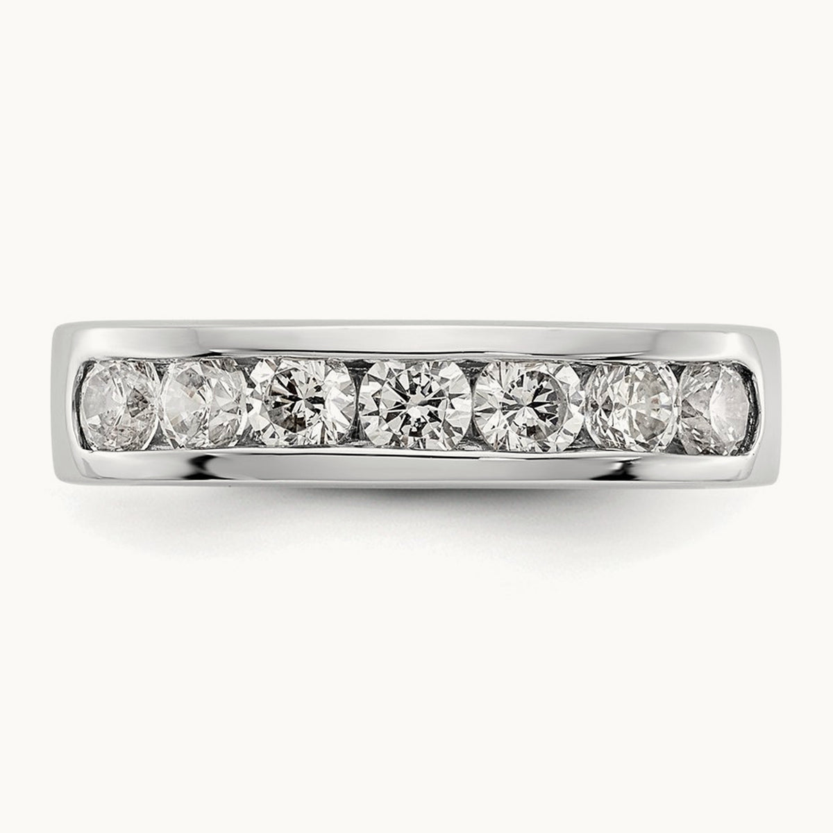 7- Stone Closed Channel Band Mounting, 3.4mm, 14K White Gold
