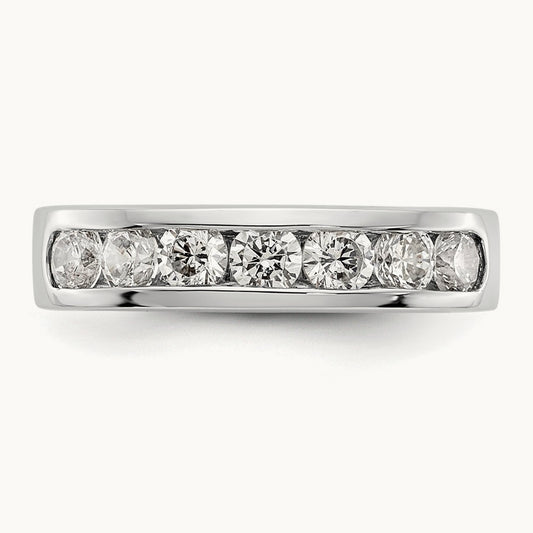 7- Stone Closed Channel Band Mounting, 3.4mm, 14K White Gold