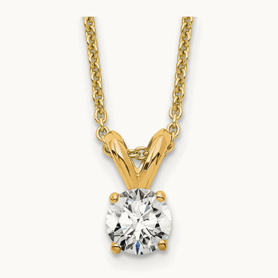 Four-Prong Solitaire Necklace, 0.25-1.00 ct tw Lab-Grown Diamond — 1/4 ct, 14K Yellow Gold
