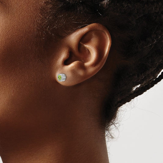 Cushion Peridot and Diamond Earrings — photo set