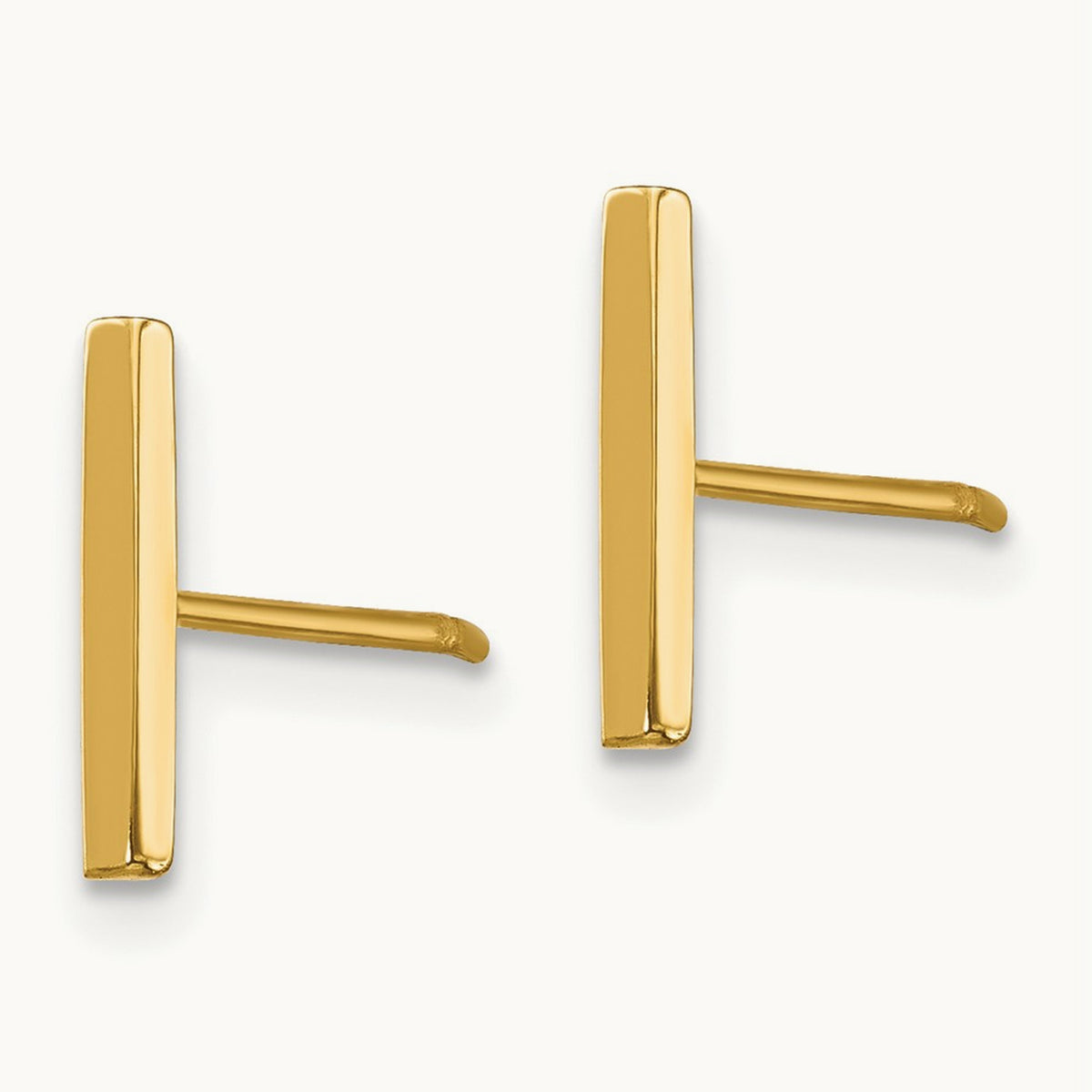 Bar and Ball Post Earrings Set, 3mm, 14K