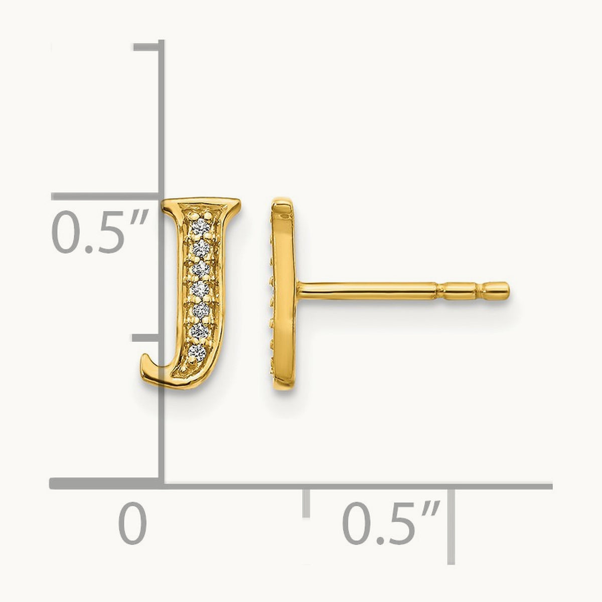 Diamond Earrings — 14K Yellow Gold, 8mm, J
