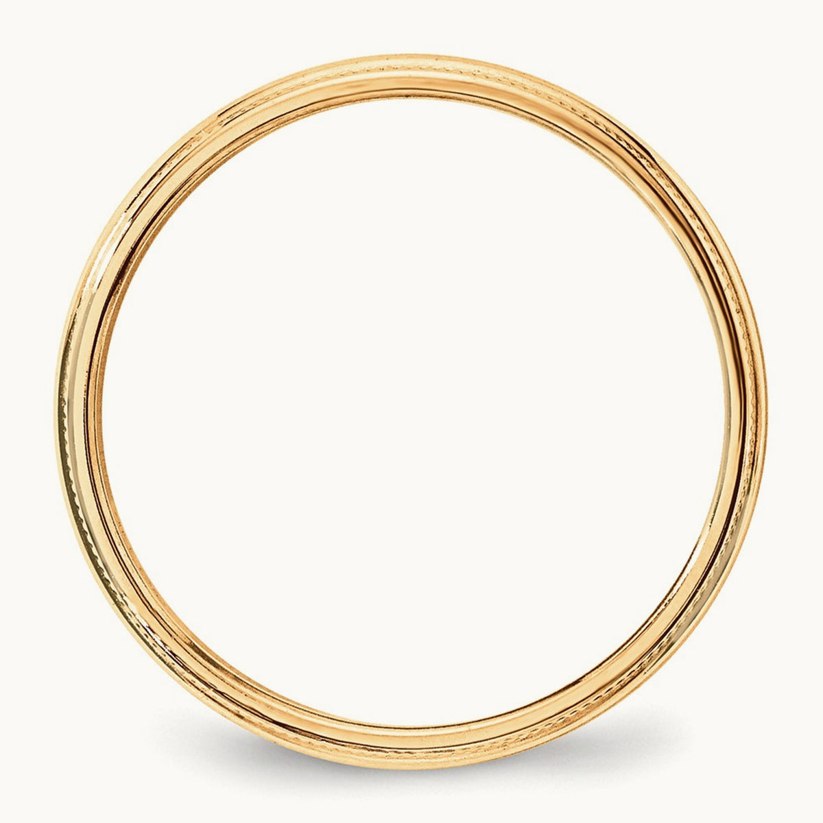 Lightweight Milgrain Half Round Band, 3mm, 10K Yellow Gold