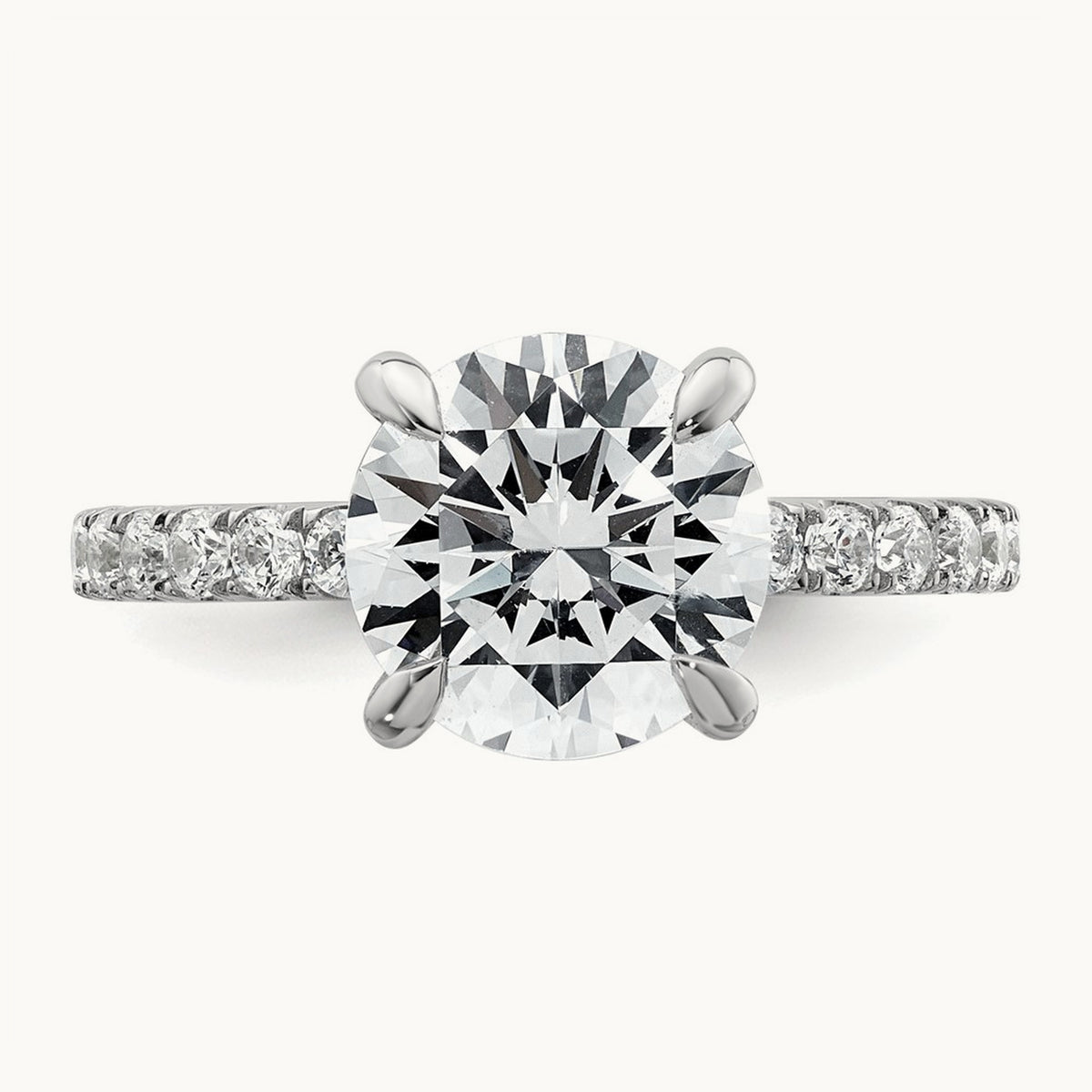 Round Solitaire Engagement Ring, 1.25-3.50 ct tw Lab-Grown Diamond — 14K White Gold, 7 (4)