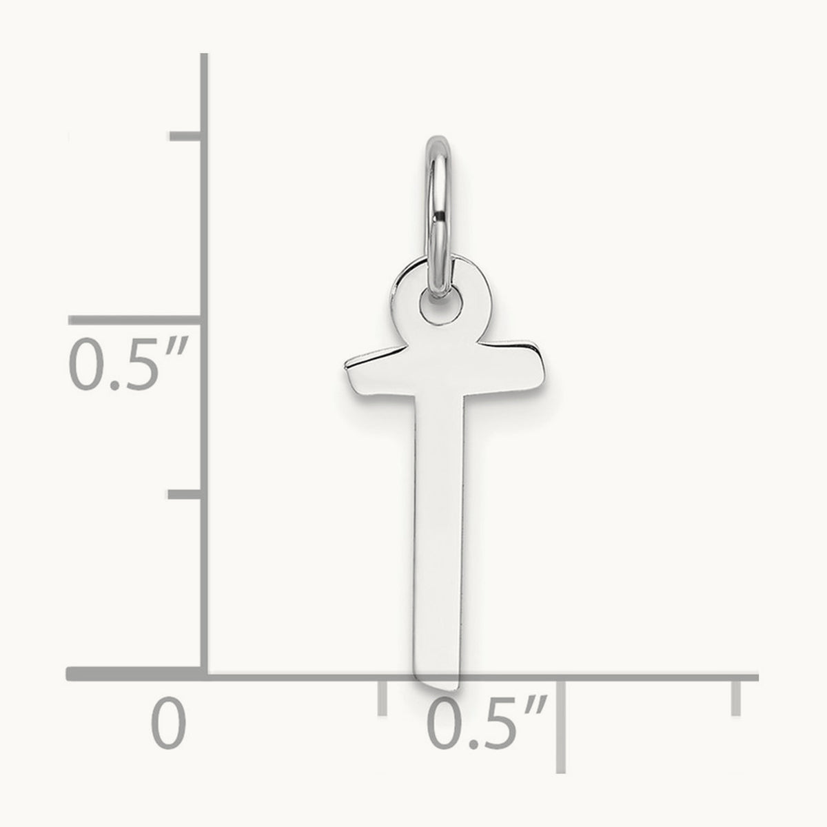 Slanted Block Initial Charm — 14K White Gold, T