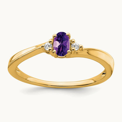 Amethyst and Diamond Ring, 14K