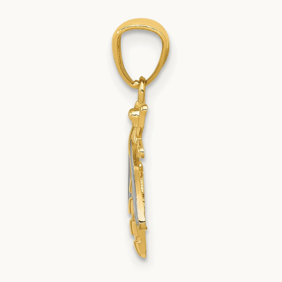 w/Rhodium Bee Pendant, 14K