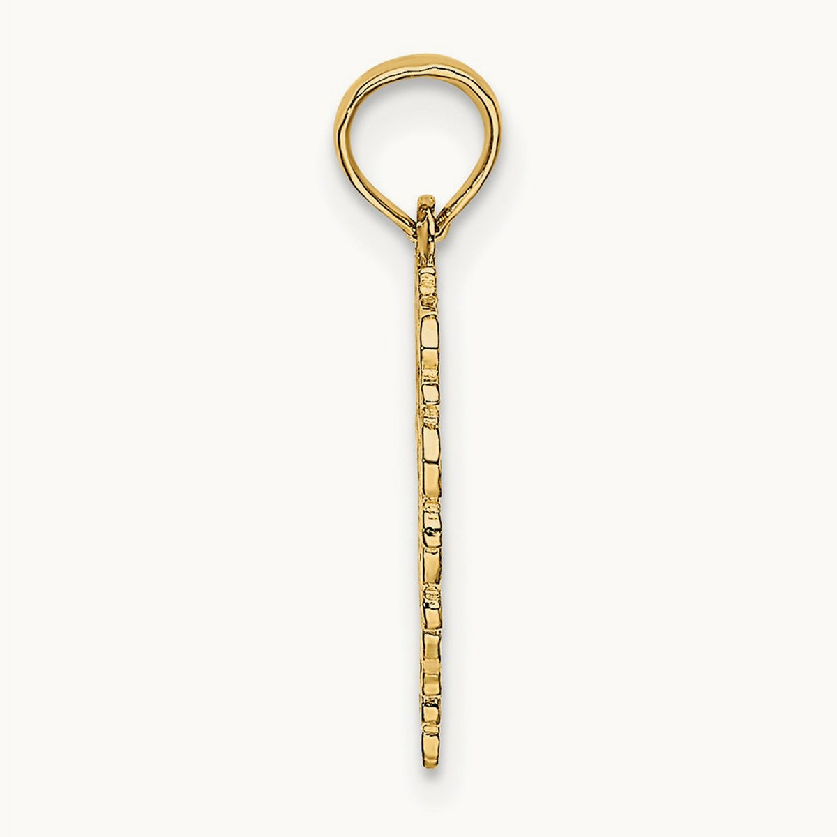 Textured Star Of David In Heart Charm, 14K