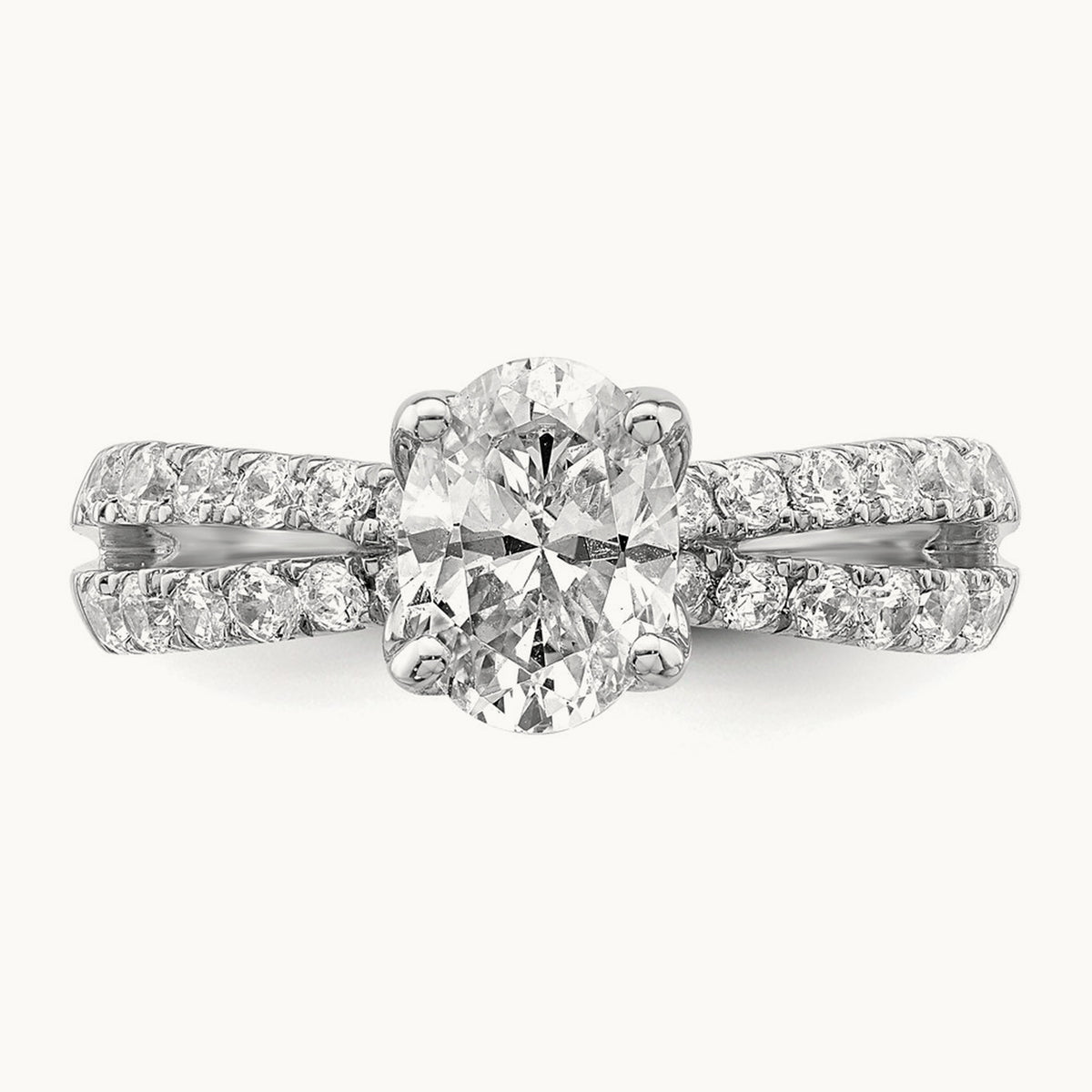 Oval Engagement Ring, 1.50 ct tw Lab-Grown Diamond — 14K White Gold