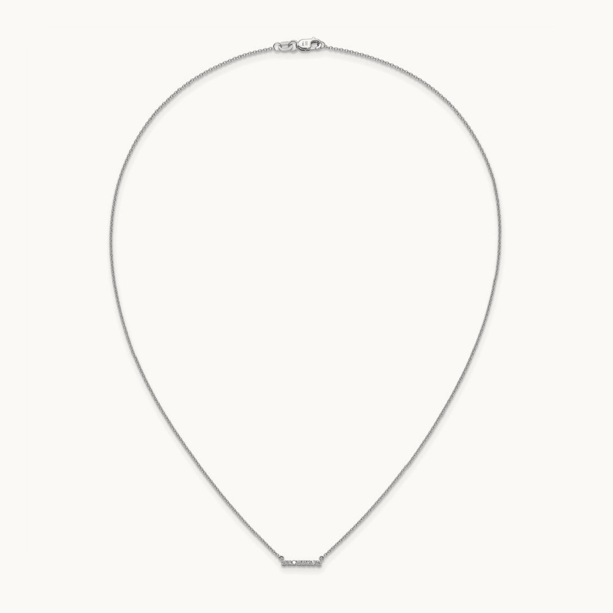 Diamond Bar 18 inch Necklace — 14K White Gold, 0.096 ct