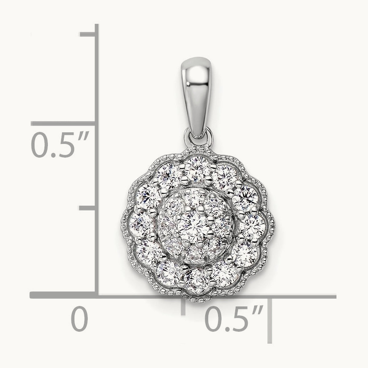 Square Halo Pendant, 0.50 ct tw Lab-Grown Diamond