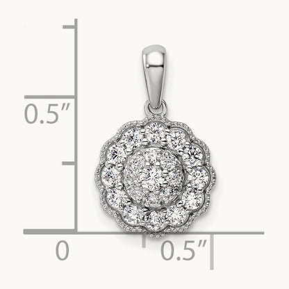 Square Halo Pendant, 0.50 ct tw Lab-Grown Diamond