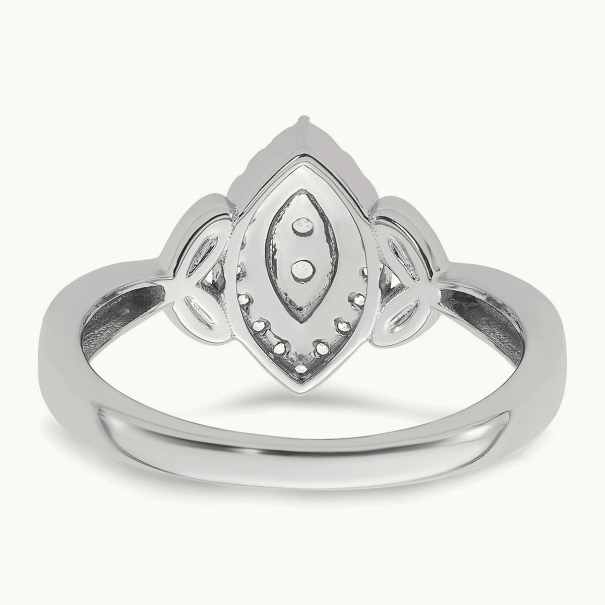Complete Diamond Marquise Cluster Engagement Ring — 14K White Gold