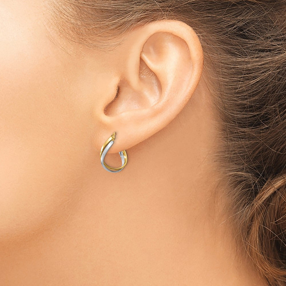 Polished Twisted Hoop Earrings — 19mm