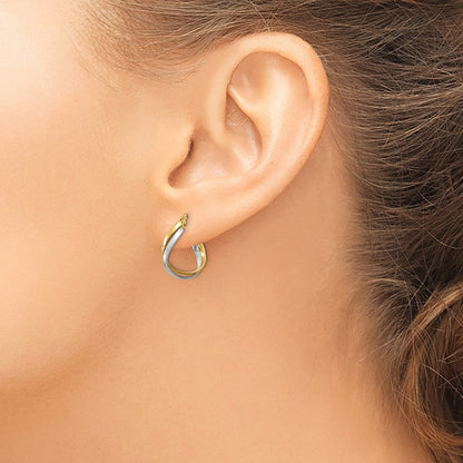 Polished Twisted Hoop Earrings — 19mm