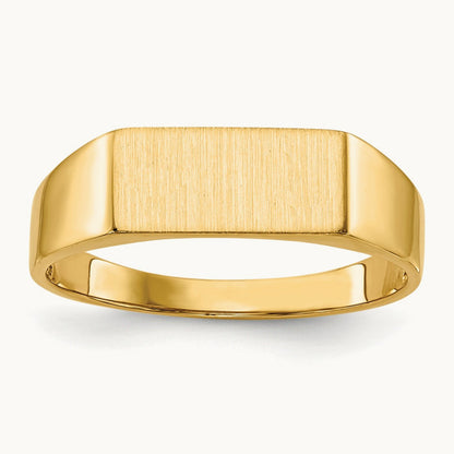 12.0x5. Open Back Signet Ring, 5mm, 14K