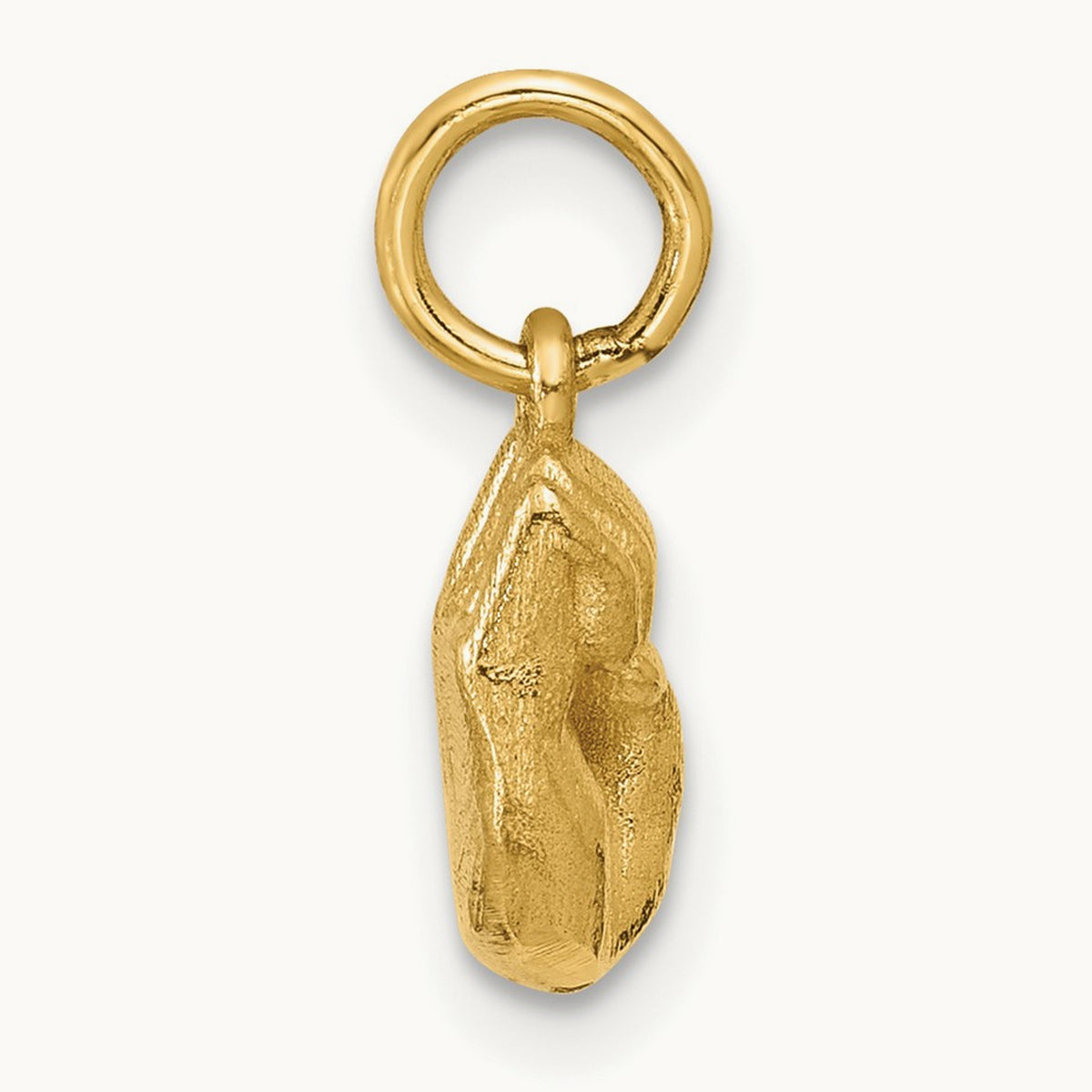 American Sign Language Alphabet Fingerspelling Sign E Pendant, 14K
