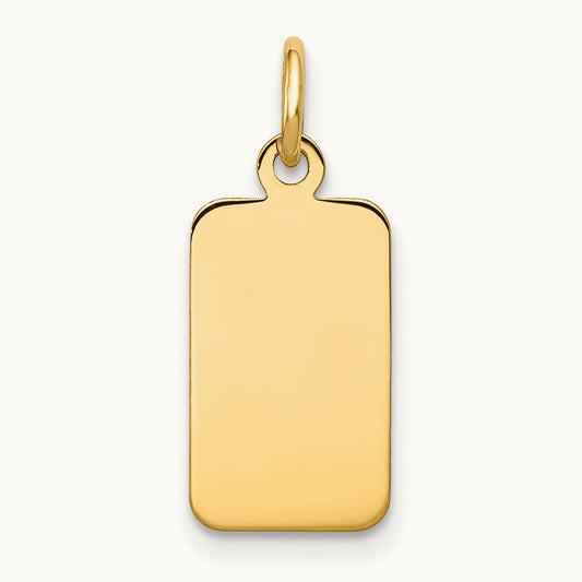 Plain .009 Gauge Engravable Rectangular Disc Charm — 21mm