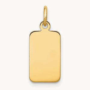 Plain .027 Gauge Engravable Rectangular Disc Charm — 13mm