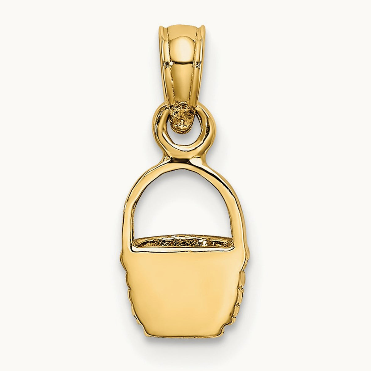 2-D Flat Back Mini Basket Charm, 14K