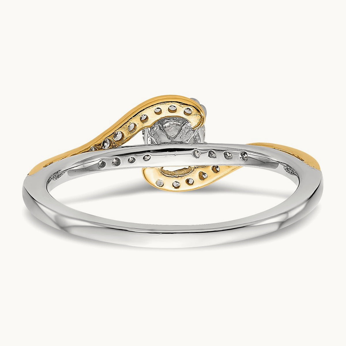 Round Semi-Mount Bypass Engagement Ring, 0.15 ct tw — 14K Two-Tone