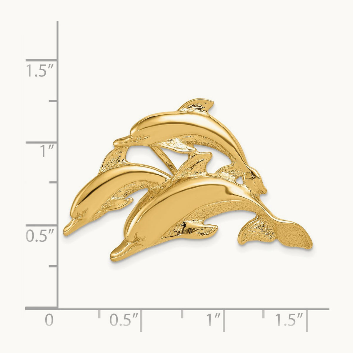 Triple Dolphin Fits /8mm Slide, 5mm, 14K