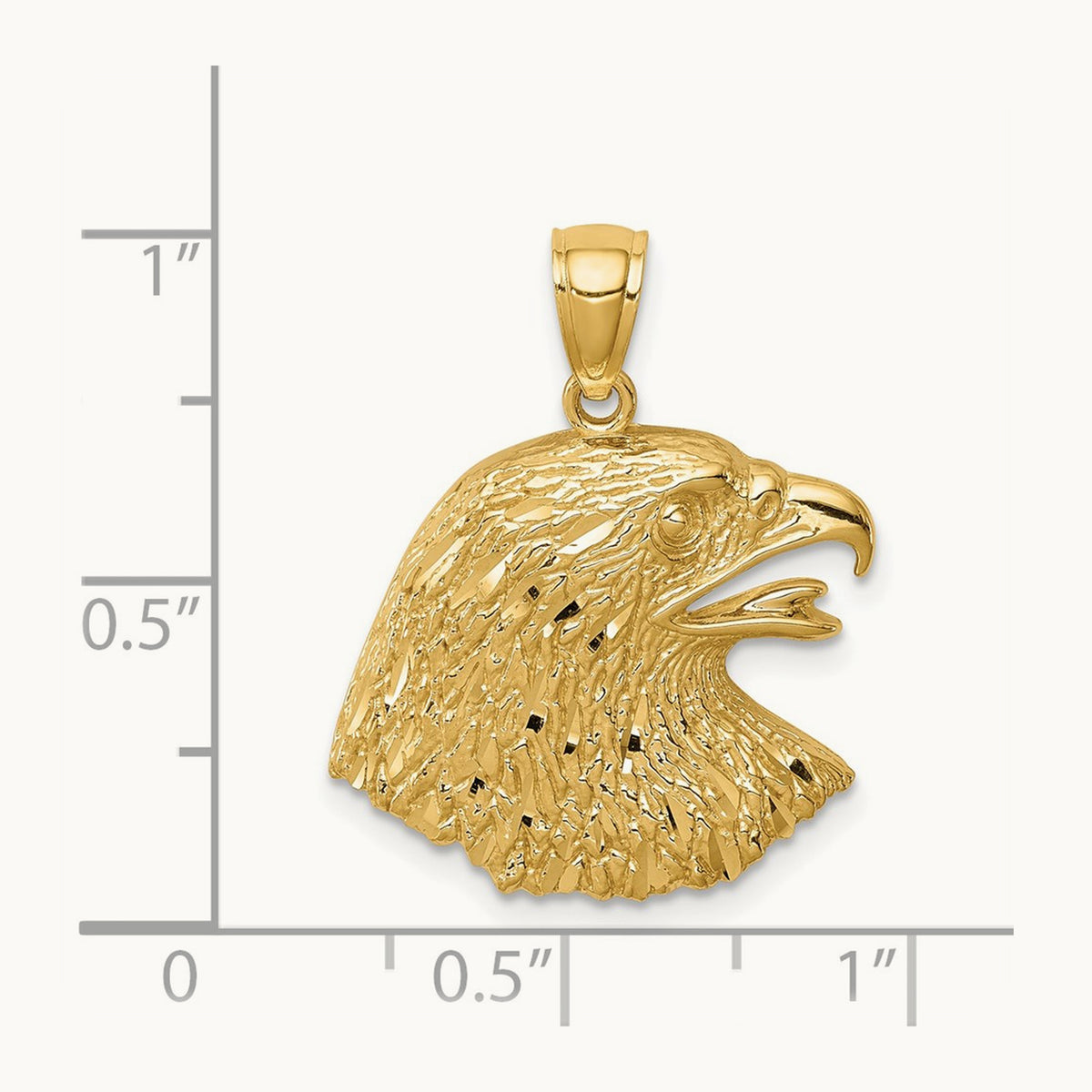 Diamond-Cut Eagle Pendant, 14K