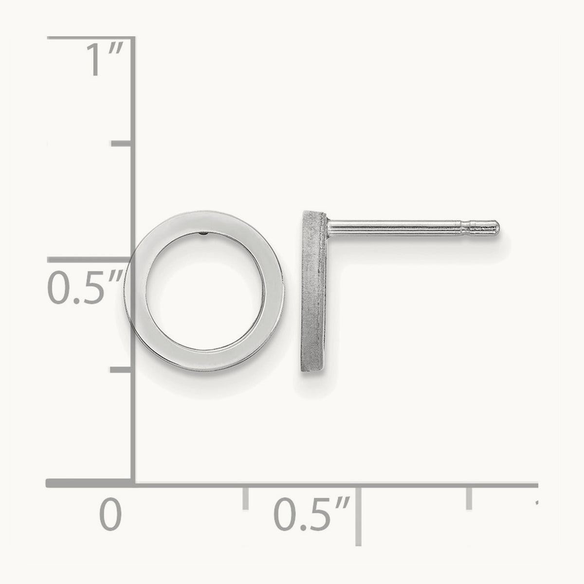 Open Circle Earrings — 14K White Gold