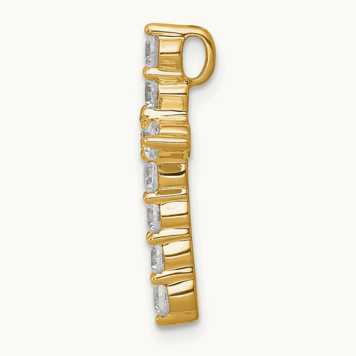 Cross Chain Slide Pendant, 0.75 ct tw Lab-Grown Diamond — 14K Yellow Gold, Standard