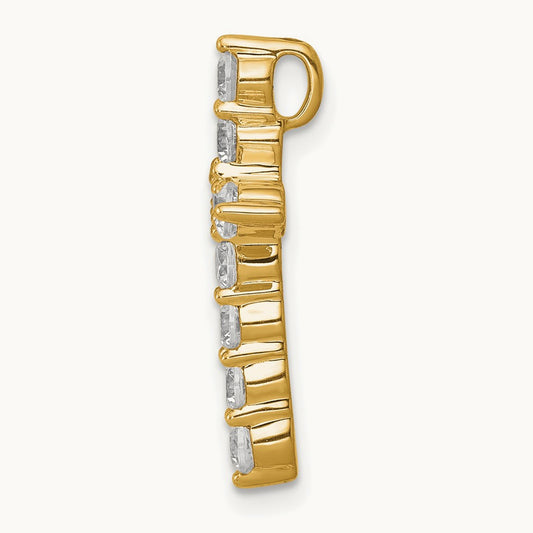 Cross Chain Slide Pendant, 0.75 ct tw Lab-Grown Diamond — 14K Yellow Gold, Standard