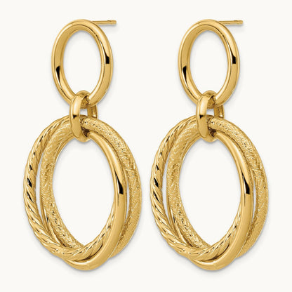 Polished and Textured Post Dangle Earrings — Leslie's — photo set