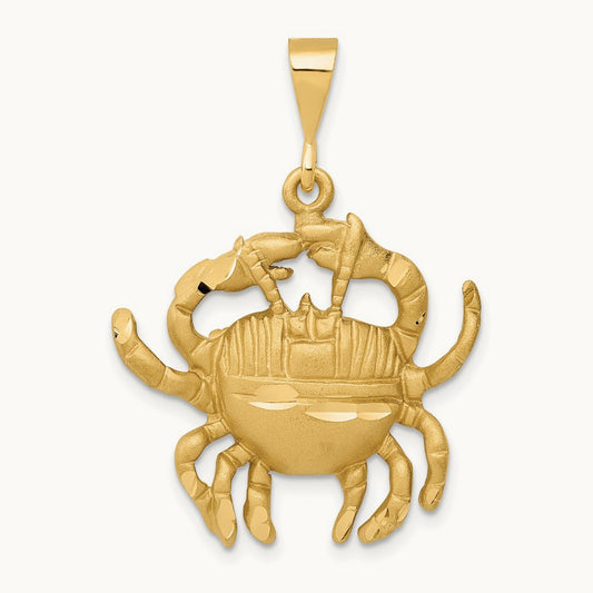 Satin Diamond-cut Cancer Zodiac Charm — photo set